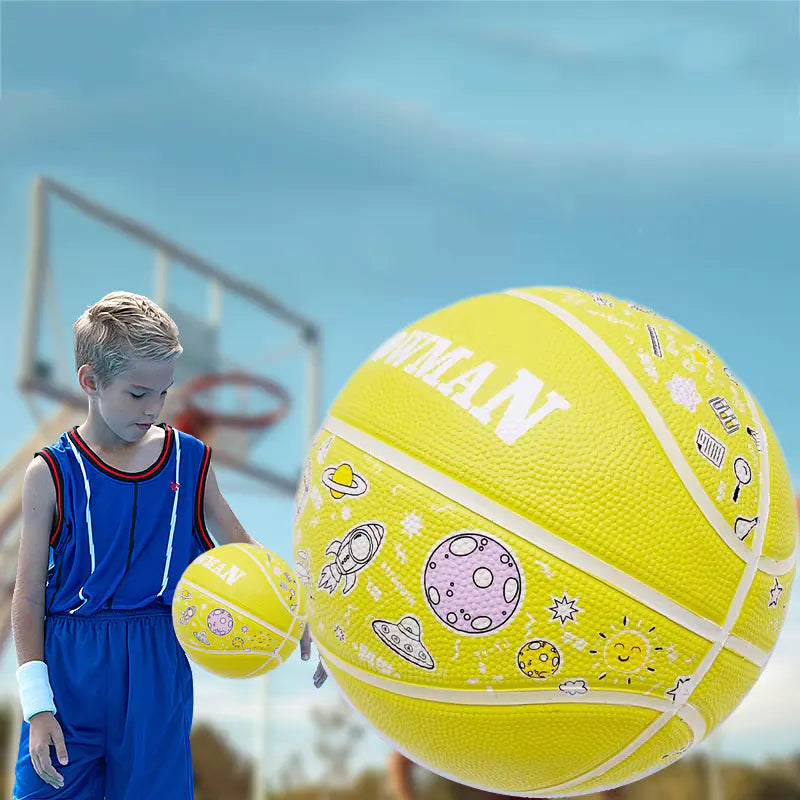 Youth Size 5 Indoor Outdoor Rubber Basketball for Kids