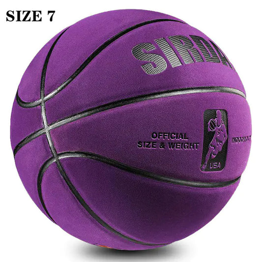 Professional Size 7 Soft Microfiber Basketball - Purple