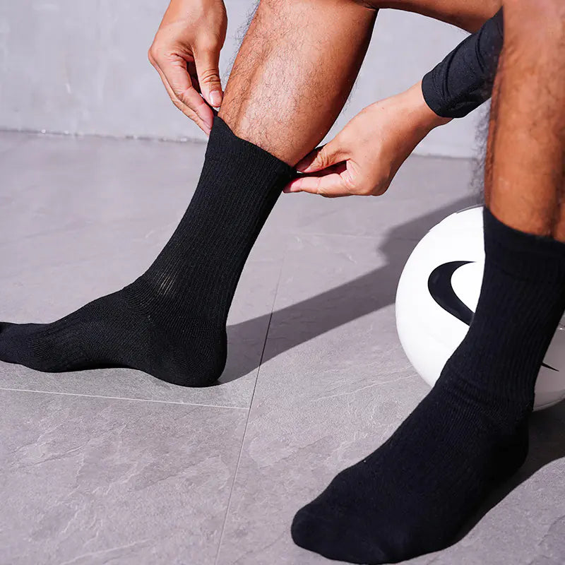 Men's Black & White Sports Socks for Football & Basketball