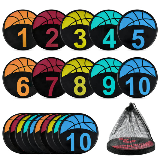 FMTYAOIU Basketball Spot Marker 9" Colorful Anti-Slip Rubber Sports Training Markers