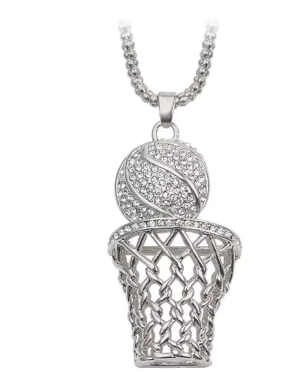 Men's Basketball Hoop Necklace - Hip Hop Sports Jewelry