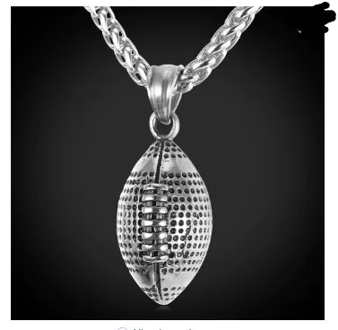 Stainless Steel Olive Football Necklace