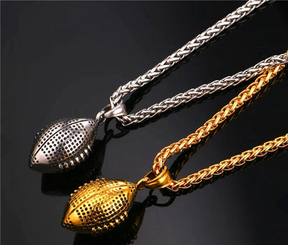 Stainless Steel Olive Football Necklace