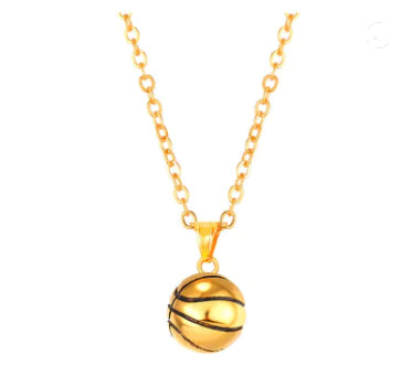 Stainless Steel Basketball Necklace for Men