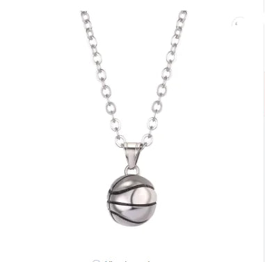Stainless Steel Basketball Necklace for Men