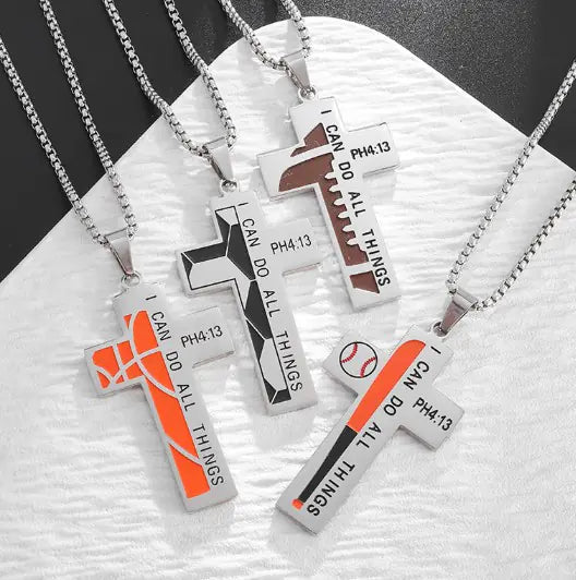 Men's Sports Cross Necklace