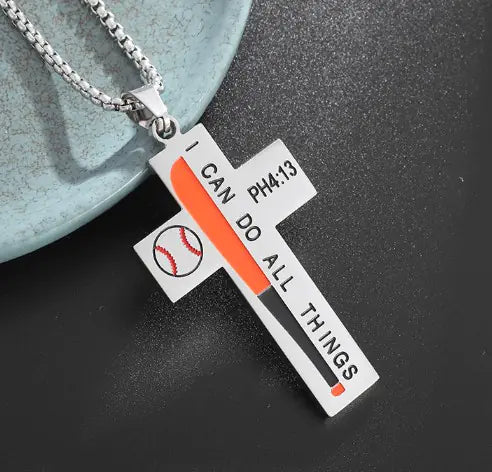 Men's Sports Cross Necklace