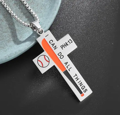 Men's Sports Cross Necklace