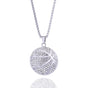 Hip-Hop Gold Diamond Basketball Pendant Necklace