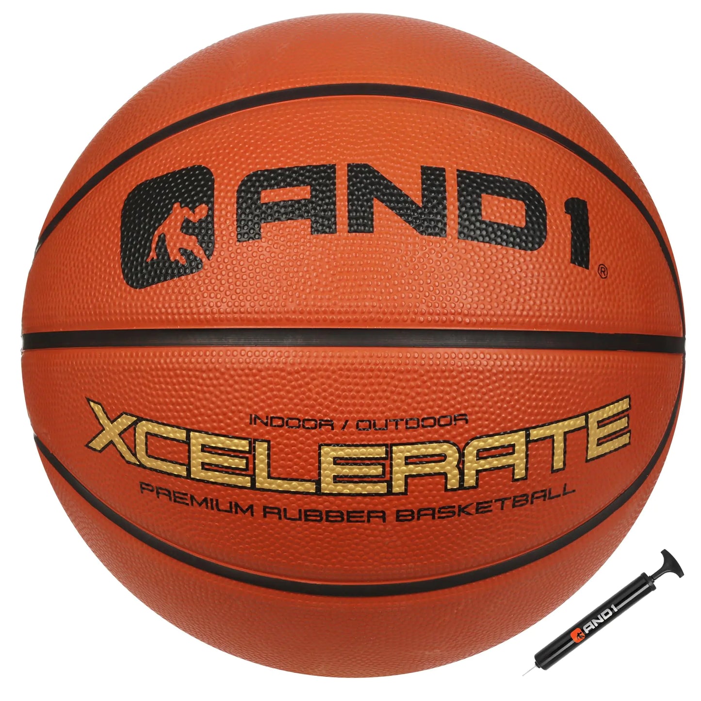 AND1 Xcelerate Rubber Basketball: Official Regulation Size 7 (29.5 inches)