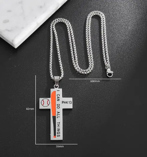 Men's Sports Cross Necklace