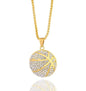 Hip-Hop Gold Diamond Basketball Pendant Necklace