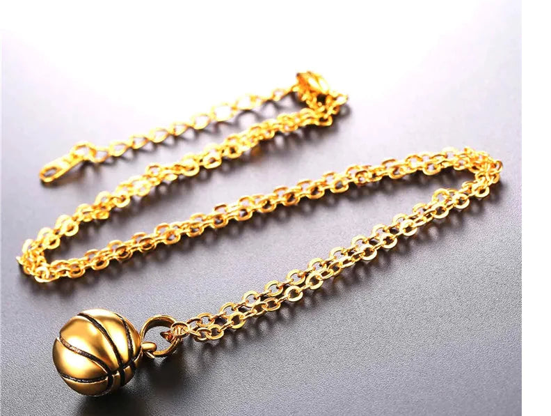 Stainless Steel Basketball Necklace for Men