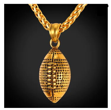 Stainless Steel Olive Football Necklace